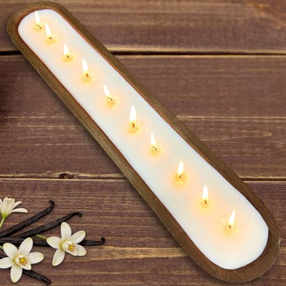 Aromatherapy Candle, SEVEYEE Vanilla Candle 10wicks 30inch, Large Wooden Bowl Candles for Women,Girl Birthday Gift,40 Once - size: 30 inch Bowl Vanilla