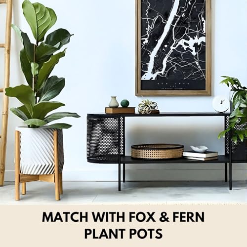 Fox & Fern Large Adjustable Plant Stand Indoor, Bamboo Stand, 11 - 15 Inch - color: Bamboo, size: 11 - 15 Inch