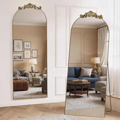 MISSDAY Vintage Full Length Mirror 65"x24" Baroque Arched Mirror, Bronze