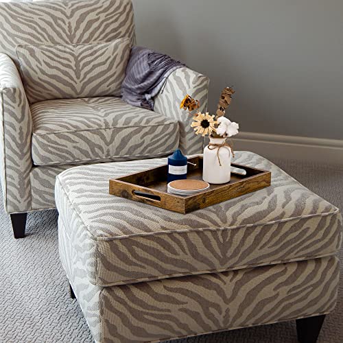 Hanobe Decorative Coffee Table Tray for Home Decor with Handle - size: 15.8" x 11.8" x 2"