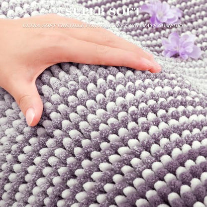 BSICPRO Bathroom Rugs Sets 2 Piece, Non Slip Bath Mats, Lavender Purple - color: Lavender Purple, size: 20" x 32" Plus 16" x 24"