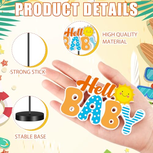 DoubleFill 6 Pcs Here Comes the Son Baby Shower Table Decoration - style: Here Comes the Son