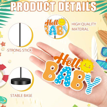 DoubleFill 6 Pcs Here Comes the Son Baby Shower Table Decoration - style: Here Comes the Son