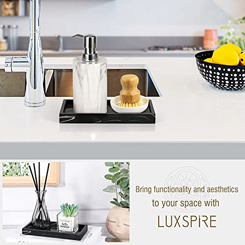 Luxspire Resin Bathroom Vanity Tray Countertop Organizer, Mini, Ink Black - color: Ink Black, size: Mini
