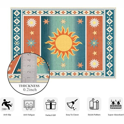 8x10 Area Rug for Living Room Sun Rug Machine Washable Boho Southwestern - color: Sun, size: 8' x 10' (Rectangular)