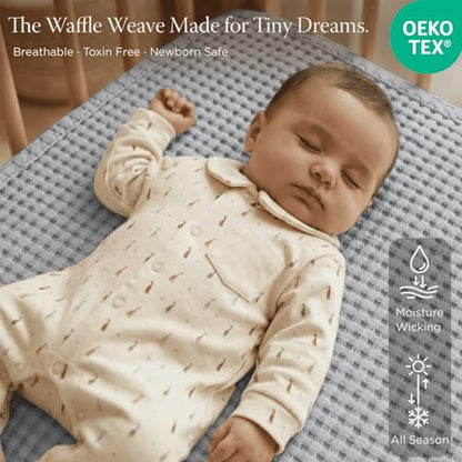 Threadmill Waffle Swaddle Blanket, Rayon Derived from Bamboo,Scottish Grey - color: Scottish Grey, size: Swaddle (41" x 37")