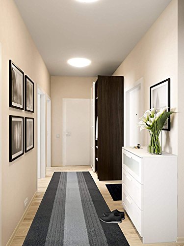 2 Ft Grey Entryway Kitchen Bath Rug Mat, Non Slip Washable, Soft - color: Anthracite Lines, size: 2'2" x 2' (Rectangular)