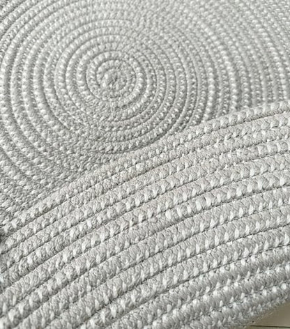 Hand Woven Round Area Rugs Living Room Bedroom Study Computer Chair Cushion Base Mat Round Carpet Lifts Basket Swivel Chair Pad Coffee Table Rug(2' Round, Gray) - color: Grey, size: 2' Round