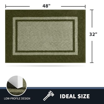 PURRUGS Dirt Trapping Door Mat, 32" x 48", Budding Green & Sage Green - color: Budding Green & Sage Green, size: 32" X 48"