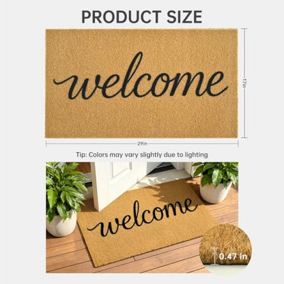 Front Door Mat Outside Non-Slip Welcome Doormat (Welcome, 17x29 in) - color: Welcome