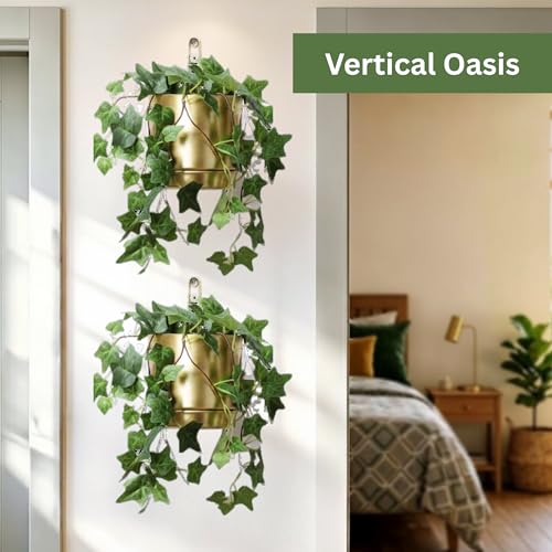 Self-Watering Gold Wall Planters Indoor (5.9 inch) - color: Gold