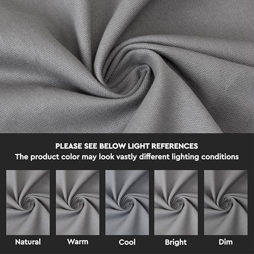Encasa XO Table Runner, Cotton Canvas Dining Runner 13"x59" - color: Grey, size: 13x59 in