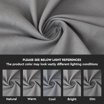Encasa XO Table Runner, Cotton Canvas Dining Runner 13"x59" - color: Grey, size: 13x59 in
