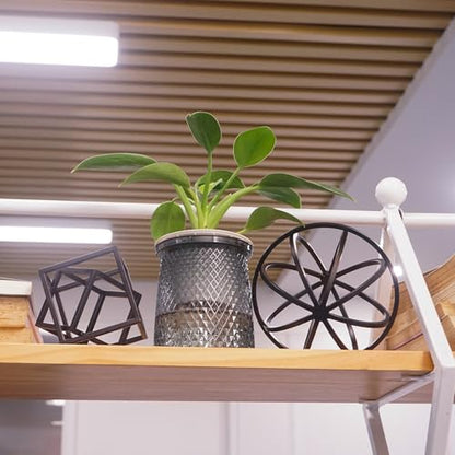 DreamsEden Modern Geometric Sculptures Set - 6" Black Metal Sphere & Cube, Minimalist Shelf Decor, Tabletop Centerpiece, Office Art