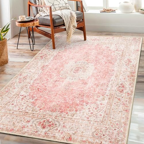 Pink Rug 3x5,Washable Area Rugs for Bedroom Living Room - color: Pink, size: 3'x5'