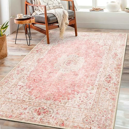 Pink Rug 3x5,Washable Area Rugs for Bedroom Living Room - color: Pink, size: 3'x5'