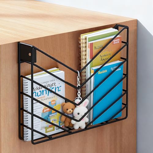 Wall Mounted Magazine Rack, Wall Mounted File Organizer - color: Black
