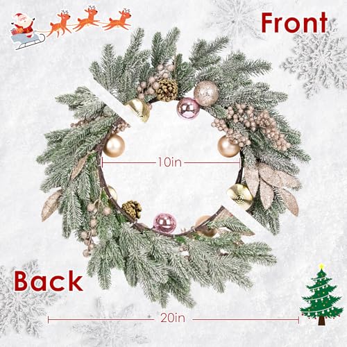 Christmas Wreaths for Front Door Decor Flower, 20" Winter Pine - color: Wreaths 2
