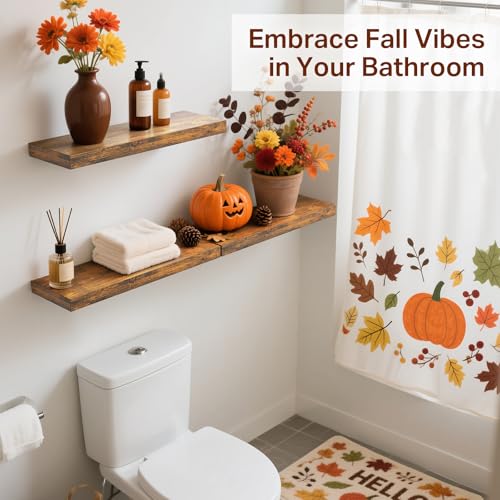 BAYKA Rustic Brown Bathroom Floating Shelves, 15.7in, 3Pk, Wall Mount Shelf - color: B. Rustic Brown - Americana Farmhouse Style, size: 15.7inches