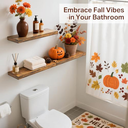 BAYKA Rustic Brown Bathroom Floating Shelves, 15.7in, 3Pk, Wall Mount Shelf - color: B. Rustic Brown - Americana Farmhouse Style, size: 15.7inches