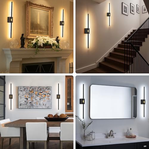 Eneru Battery Operated Wall Sconce, Rechargeable Wireless Light 1 Pack 4CCT - color: Black, size: 1 Pack