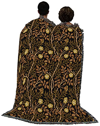Pure Country Weavers William Morris Sweetbriar Bronze Blanket - Arts & Crafts - Gift Tapestry Throw Woven from Cotton - Made in the USA (72x54) - color: Bronze, size: Large