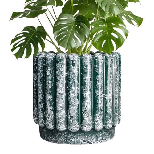 Ceramicfor Ceramic Plant Pot, 9.6 Inch, Green - color: Green, size: 9.6 Inch