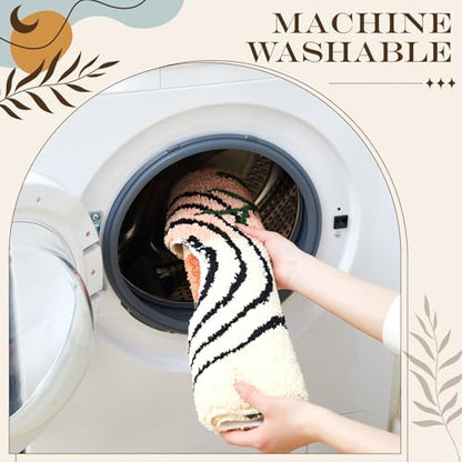 Drydiet U Shaped Toilet Rug Washable Cute Bath Mat 24x20,Boho Color - style: Boho Color
