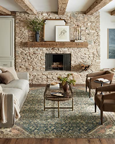 Loloi Magnolia Home Banks Denim/Clay 2'-3" x 3'-9" Accent Rug - color: Denim / Clay, size: 2'3" x 3'9" (Rectangular)