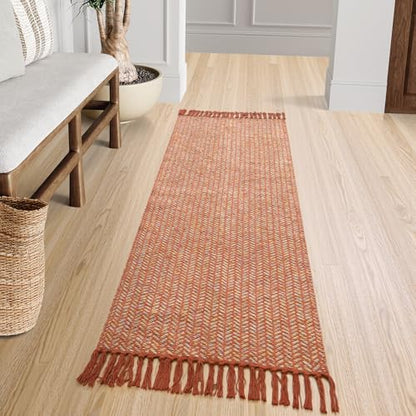 Lahome Boho Bathroom Runner Rug, 2x6 Fall Washable Rugs for Hallways - color: Rust/Multi, size: 2' x 6' (Runner)