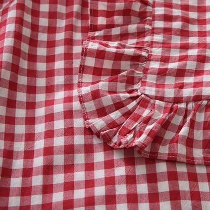Mywinlle 2 Pack Red/White Plaid Gingham Throw Pillow Covers 18"x18" - color: Red Plaid, size: 18" x 18" (Pack of 2)