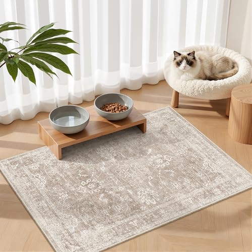 Madane 2x3 Washable Rugs for Entryway, Soft Neutral Throw Rug Brown/Sand - color: Brown/Sand, size: 2' x 3' (Rectangular)