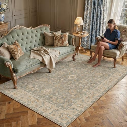HUGEAR 5x7 Brown Neutral Area Rug - color: Brown, size: 5' x 7' (Rectangular)