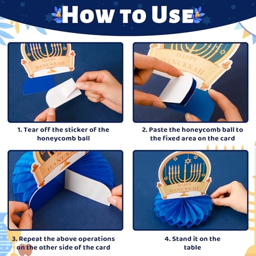 Hanukkah Table Decorations, 10Pcs Chanukkah Honeycomb Centerpieces - style: Hanukkah Style