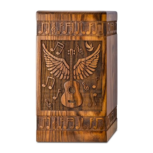 Guitar Wings Wood Urn for Human Ashes, XX-Large 640 Cu in, Rosewood - color: Rosewood, size: XX-Large (640 Cu In, Companion)