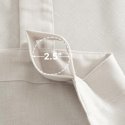 PrinceDeco Linen Semi Sheer Curtains for Living Room, 52x84 inch, Natural - color: Natural, size: 52"W x 84"L (Pack of 2)