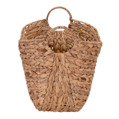 Household Essentials ML-4002 Tall Water Hyacinth Wicker Basket with Handles | Natural, Brown, Natural - color: Natural Hyacinth