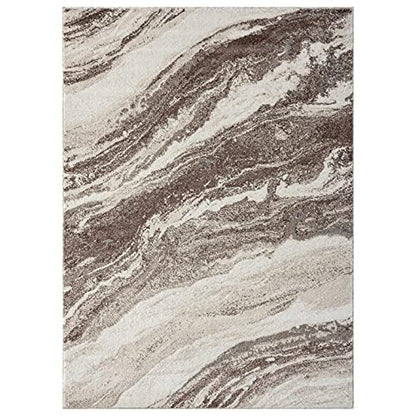 LUXE WEAVERS Abstract Art Deco Area Rug Brown 2x3 - color: Brown, size: 2' x 3' (Rectangular)