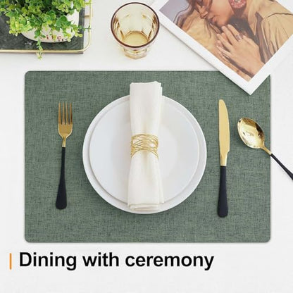 Homaxy Cloths Placemats for Dining Table Set of 4, 13" x 19", Green - color: Green, size: Placemats Set of 4