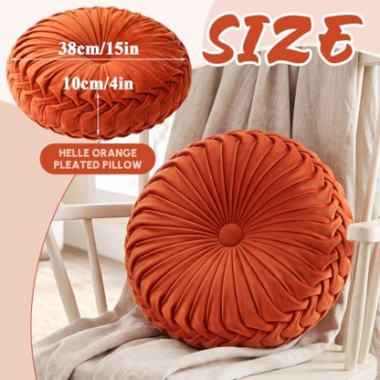 Drydiet 1 Pcs Round Throw Velvet Pillow (Rust, 15'') - color: Rust, size: 15''