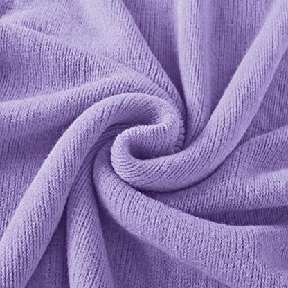 Homiest Lavender Knitted Throw Blanket with Fringe, 50x60 Inch - color: Lavender, size: 50" x 60"