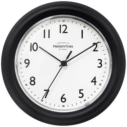 Presentime 8.5" Modern Farmhouse Essential Wall Clock - color: Black