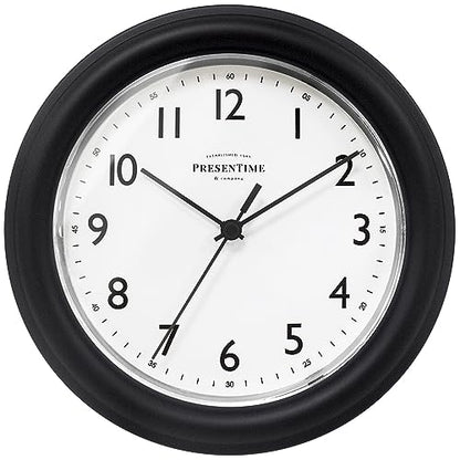 Presentime 8.5" Modern Farmhouse Essential Wall Clock - color: Black
