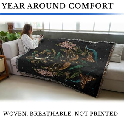 Pure Country Weavers Death Head Blanket by Episodic Drawing- Fantasy Gift Tapestry Throw Woven from Cotton - Made in The USA (72x54) - color: Death Head, size: 72x54