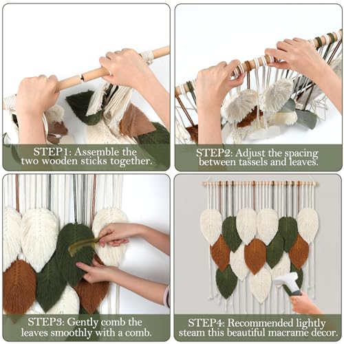 Macrame Wall Hanging Boho Woven Tapestry Chic Home Decor Modern Wall Art - color: 23.6"W x 29.5"L
