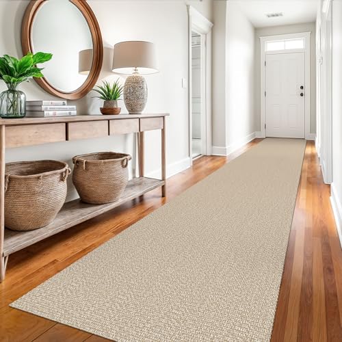 EARTHALL Washable Runner Rug, Non Slip Hallway Runner, 3x16 Ft, Sand/Beige - color: Sand/Beige, size: 3' x 16' (Rectangular)