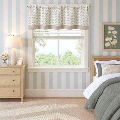 jinchan Arrow Linen Valance 18 Inch Modern Boho 1 Panel Blue on Linen - color: Arrow | Blue on Linen, size: 50"W x 18"L (Pack of 1)