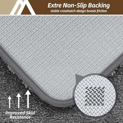 COSYHOMEER Extra Thick Bath Rug for Bathroom NonSlip BathMat 24x36Dark Grey - color: Dark Grey, size: 2' X 3' (Rectangular)