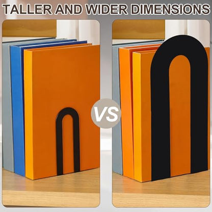 Chunful 6 Pcs Black Metal BookEnds Shelves, 9.5 x 7.75 x 4.75 in - color: Black, size: 9.5 x 7.75 x 4.75 in