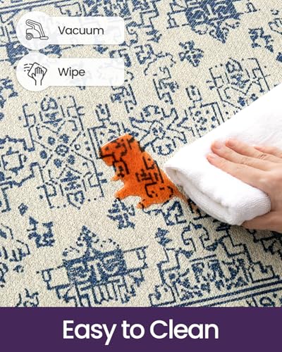 DEXI Kitchen Floor Mats Cushioned Anti Fatigue Runner Rug, 24x59 Blue - color: Blue/White, size: 59"L x 24"W x 0.4"Th